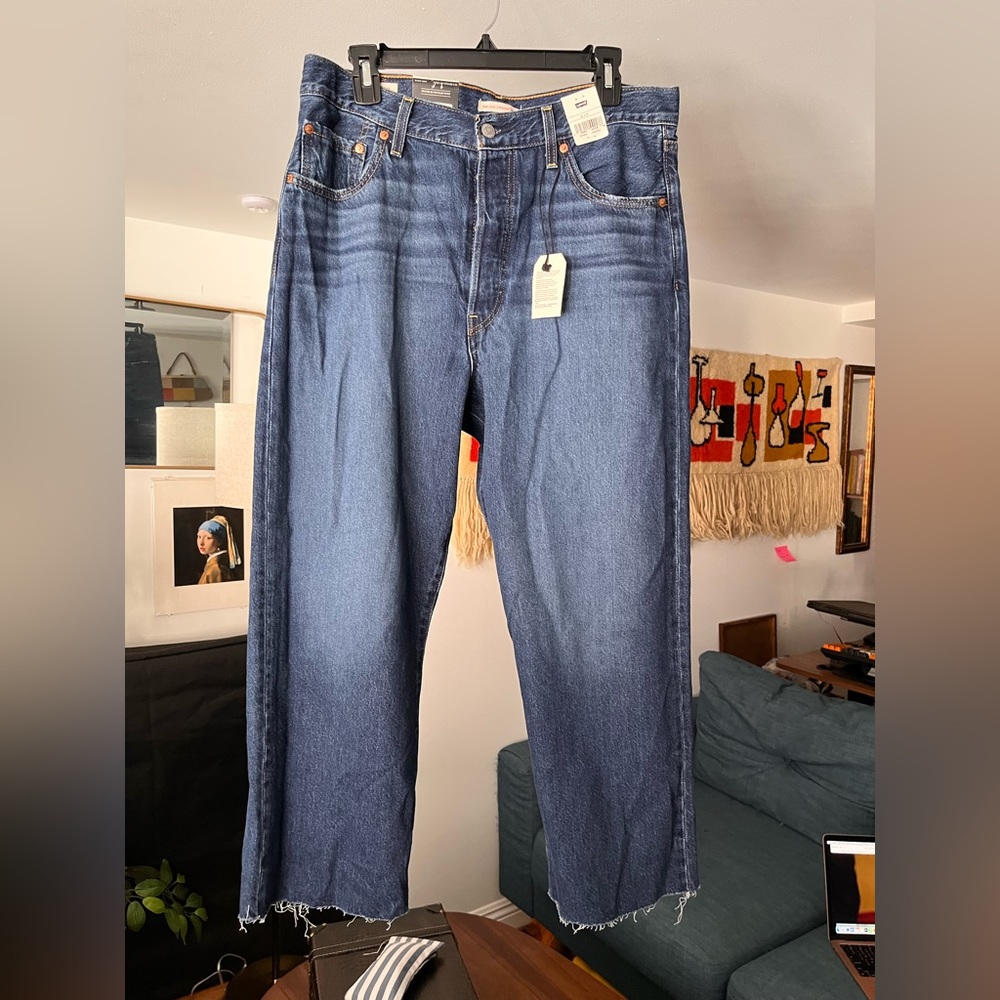 Levis ribcage straight ankle - frayed ends